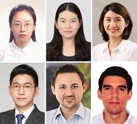 강보경(왼쪽 위 시계방향) DS부문 시스템LSI사업부 디자인플랫폼개발팀 상무, 송보영 DS부문 글로벌 제조&인프라총괄 D램 PIE2그룹 상무, 김세진 DX부문 MX사업부 마케팅전략그룹장 상무, 다니엘 아라우조 DX부문 사업지원T/F 상무, 저메인 클라우제 DX부문 VD사업부 SEAVO 상무, 배범희 DX부문 생산기술연구소 H/W기술그룹 상무. 사진 삼성전자