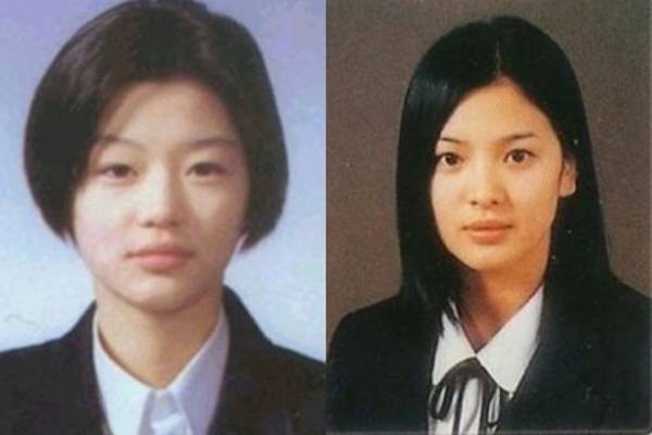 왼쪽부터 전지현, 송혜교 고등학교 졸업사진