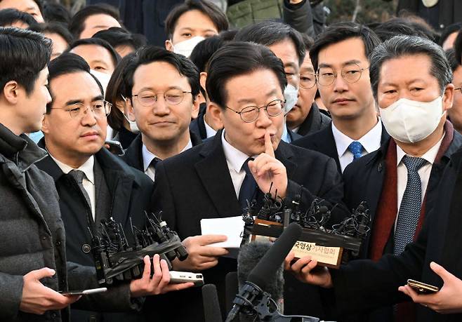 이재명 더불어민주당 대표가 지난 10일 성남시 수원지방검찰청 성남지청으로 출석하고있다. (사진=공동취재단)