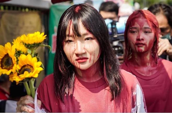 단식투쟁 중인 태국 여성활동가들 [방콕포스트 홈페이지 캡처. 재판매 및 DB 금지]