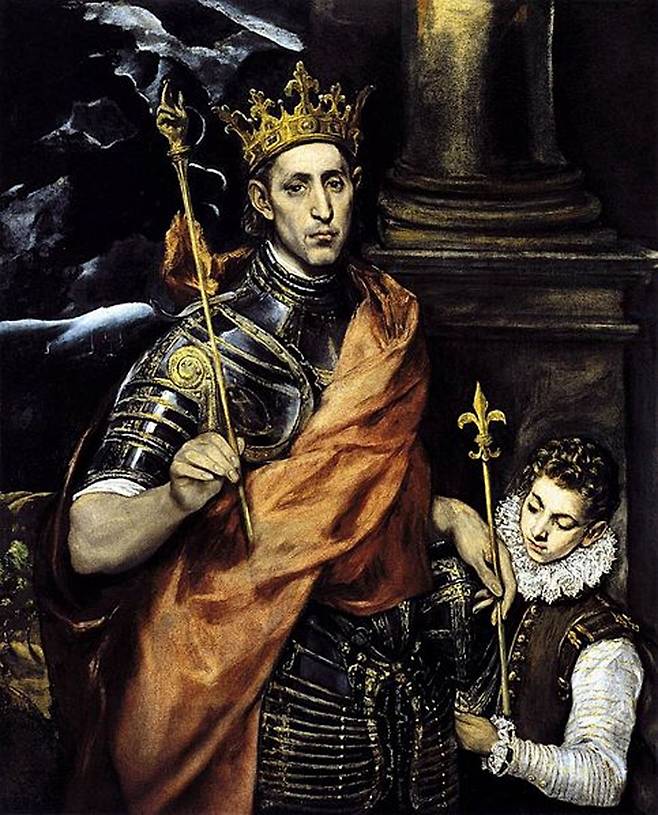 화가 엘 그레코가 그린 루이9세 초상화(1590년 작품). 루이9세는 가톨릭에 심취해 추후 성인으로 시성되기도 했다. 그만큼 그는 유대인 차별과 학살에 앞장 선 인물이었다.