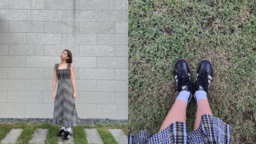 걸그룹 블랙핑크의 멤버 제니가 아디다스 삼바 제품을 신고 찍은 사진. 제니 인스타그램.