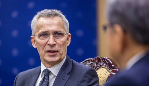 방한중인 옌스 스톨텐베르그 북대서양조약기구(NATO·나토) 사무총장이 29일 오후 서울 종로구 외교부에서 박진 외교부 장관과 만나 발언하고 있다. 2023.1.29 연합뉴스