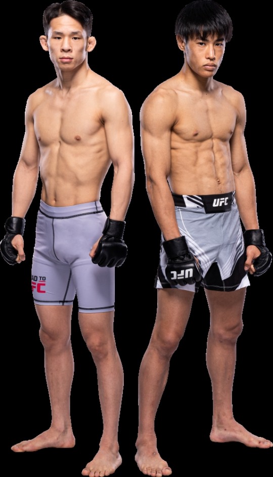 UFC 플라이급 경쟁자. 한국의 박현성(왼쪽)과 일본의 타츠로(사진=UFC)