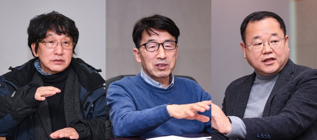 왼쪽부터 정경태 소장, 송진호 교수, 조양기 교수. 이한결 기자