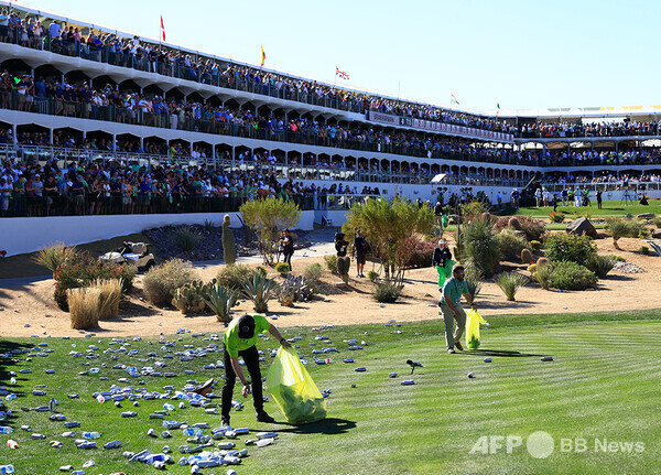 미국프로골프(PGA) 투어 피닉스오픈이 열리는 TPC 스콧데일 스타디움코스 16번홀 전경이다. 사진은 2022년 경기 모습이다. 사진제공=ⓒAFPBBNews = News1