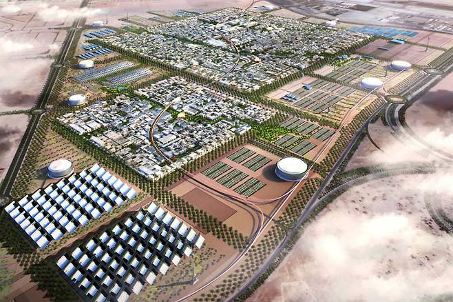 아랍에미리트에 짓고 있는 세계 최초의 탄소 제로 도시 ‘마스다르시티’ 조감도.