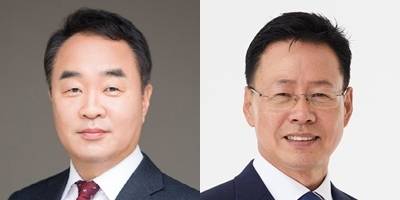 왼쪽부터 단독후보로 출마한 이후정(56) 현 산림조합장, 신우용(61) 현 점동농협 조합장.
