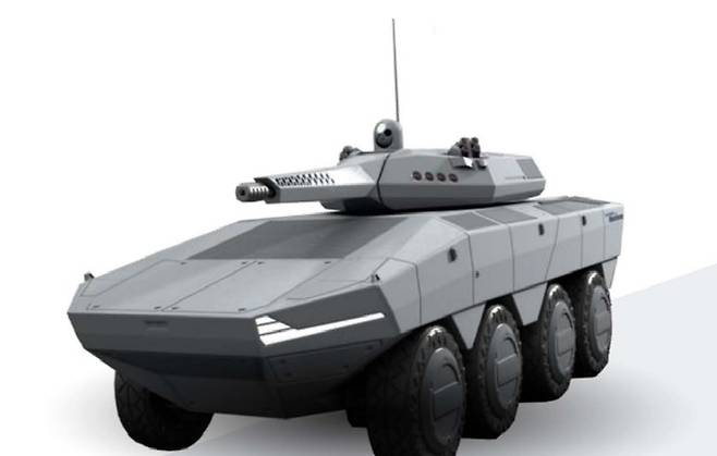 현대로템이 소개하는 차세대 차륜형장갑차 상상도. 현대로템 제공
