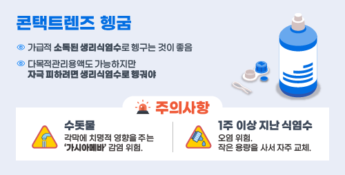 콘택트렌즈 헹굼. 그래픽 이해영 기자