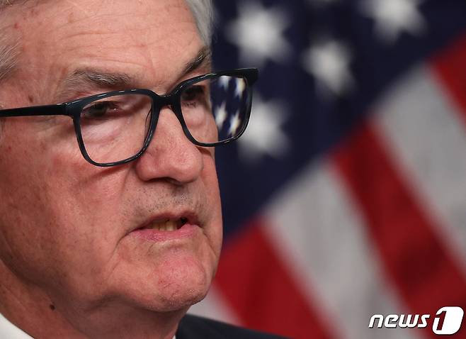 제롬 파월 미국 연방준비제도 의장이 지난달 1일 공개시장위원회(FOMC) 정례회의서 기준금리를 0.25% 포인트 인상 후 기자회견을 갖고 “당분간 긴축 기조를 이어가며 두어번의 금리인상이 더 필요하다”고 밝히던 모습. ⓒ AFP=뉴스1 ⓒ News1 우동명 기자