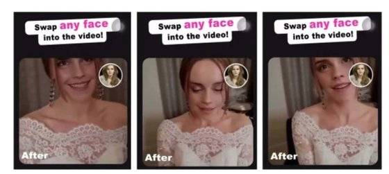 배우 엠마 왓슨의 얼굴이 합성되어 나타나는 음란물 광고. 사진 NBC 홈페이지 캡처