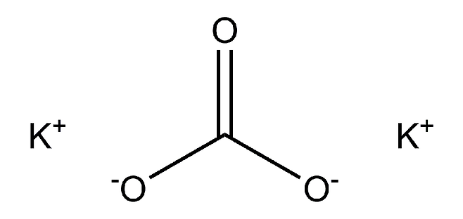 탄산칼륨의 분자 구조. 출처=위키피디아