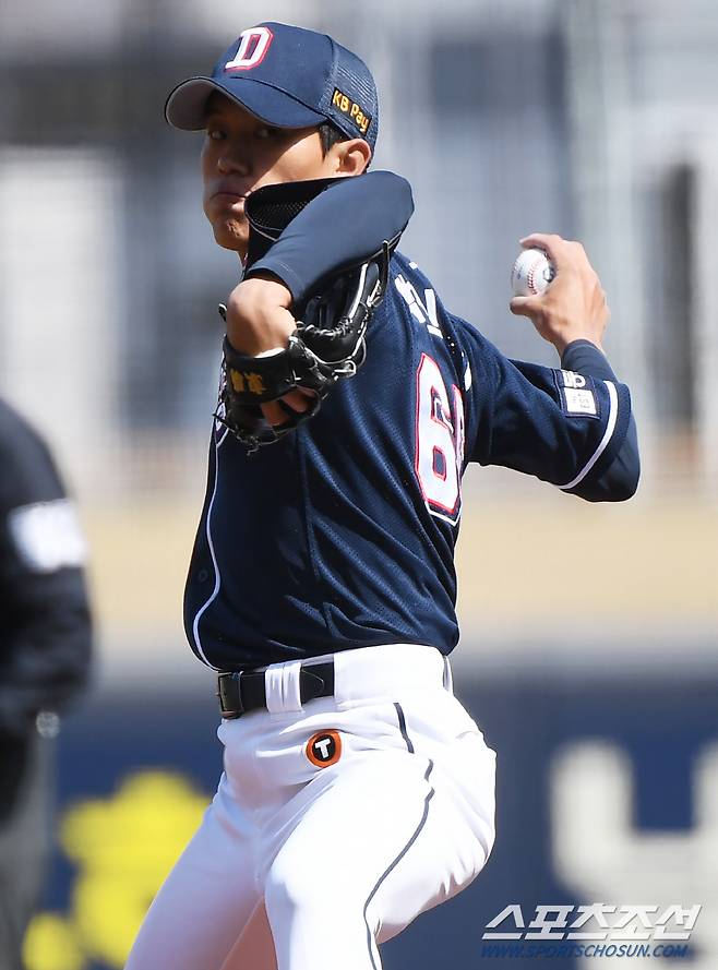 18일 광주 기아챔피언스필드에서 열린 두산 베어스와 KIA 타이거즈의 시범경기. 박신지가 투구하고 있다. 광주=정재근 기자 cjg@sportschosun.com/2023.3.18/