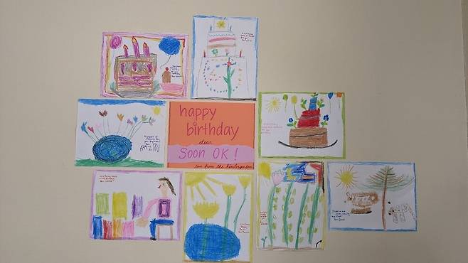 브루더호프 아이들의 생일 축하 그림. 사진 브루더호프 제공