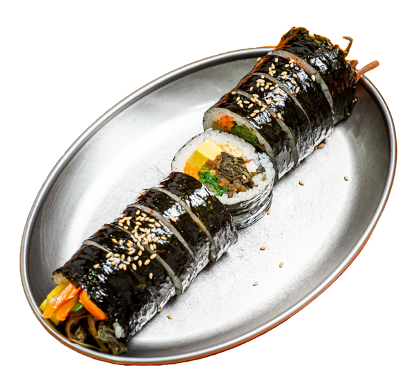 나물 김밥. 강원도산 취나물을 쓴다.