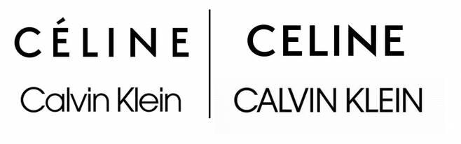 셀린느·캘빈클라인의 로고 교체 전(왼쪽)과 후(오른쪽).
