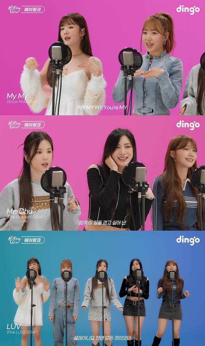 에이핑크, 딩고 '킬링 보이스' 완전체 출격..12년 명곡 메들리