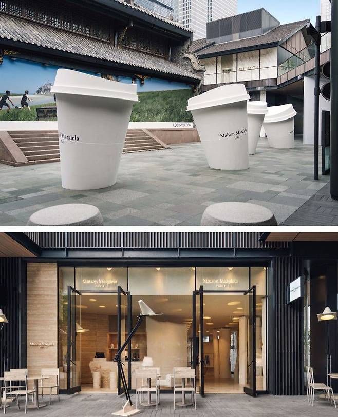 중국 쓰촨성 청두 타이쿠리 쇼핑몰에 들어선 프랑스 패션 브랜드 메종 마르지엘라 카페. /메종 마르지엘라