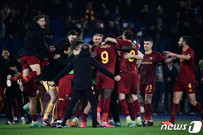 UEFA 유로파리그 준결승에 진출한 AS로마. ⓒ AFP=뉴스1
