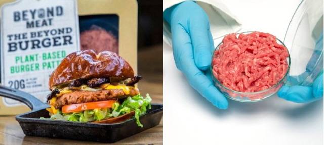 식물성 대체육(왼쪽)은 고기를 대체하기에 영양성분이 다르고, 배양육(오른쪽)은 아직 연구 중이다./사진=클립아트코리아