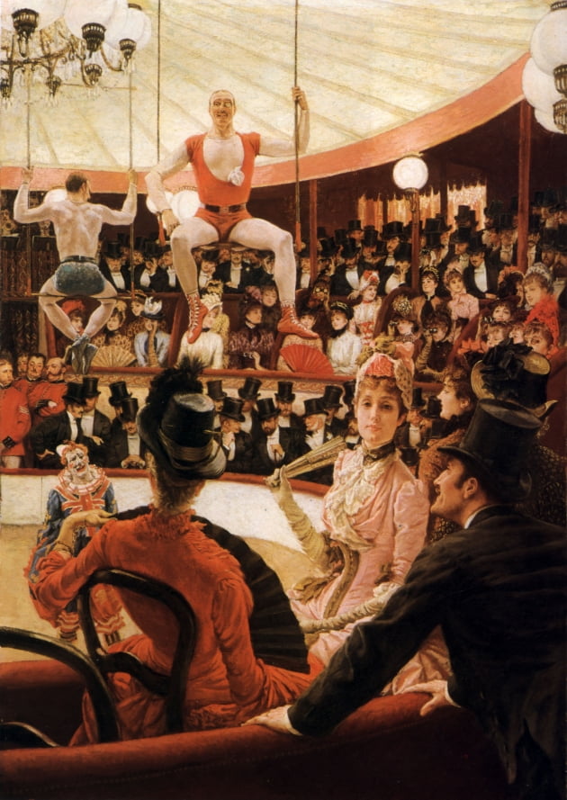 '서커스 애호가'(1883~1885). 그는 파리로 복귀한 뒤 '파리의 여인들'이라는 연작을 그렸다. 다양한 계층 여성의 일상을 묘사해 파리 사회의 생활상을 재현했다. /보스턴 미술관 소장