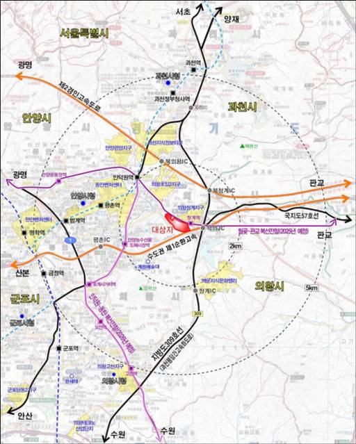 의왕청계2지구 위치도. LH 경기남부지역본부 제공