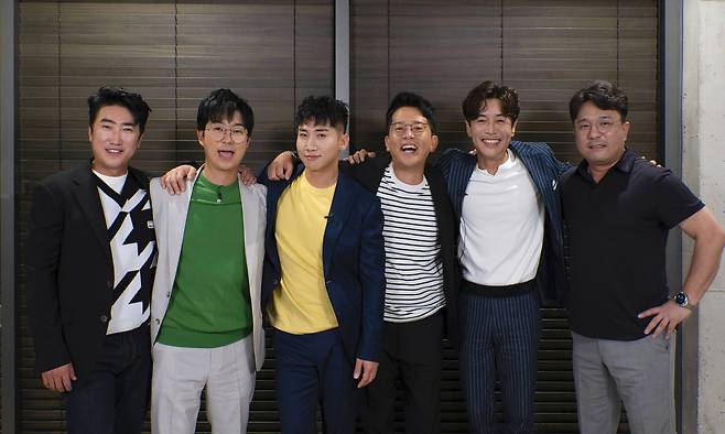 (왼쪽부터) 장동민, 홍인규, 유세윤, 김준호, 김대희, 박승호 PD/ 사진=MBN, 채널S, 라이프타임 '니돈내산 독박투어' 제공