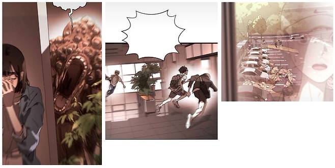 <어느날 갑자기 서울은>은 N서울타워, 서울역, 한강 등의 익숙한 공간에서 고립-생존 구조가 계속 이어진다.ⓒ네이버 웹툰 갈무리