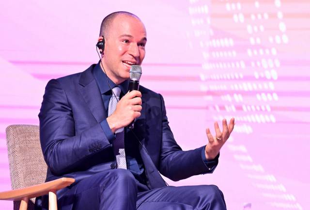 그레그 브록만 오픈AI 공동창업자가 9일 서울 영등포구 여의도 63스퀘어에서 열린 'K-Startups meet OpenAI'에서 발언하고 있다. 연합뉴스