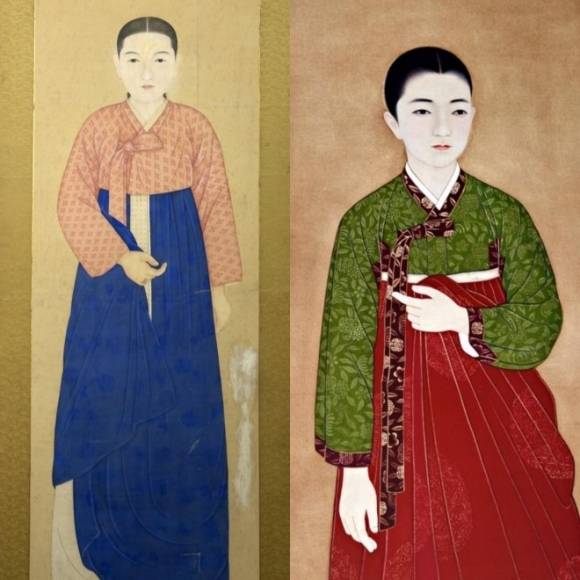 남원시민사회연석회의가 주장하는 최초 춘향 영정(왼쪽)과 김은호 작가가 그린 이른바 ‘가부키 춘향’(우) 남원시 제공
