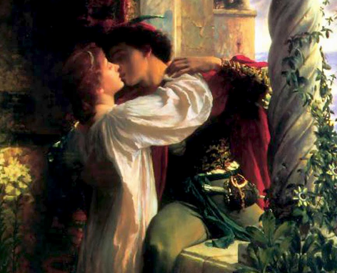 19세기 영국 화가 프랭크 딕시가 그린 로미오와 줄리엣. 연인 간의 낭만적인 키스를 수려하게 묘사했다.