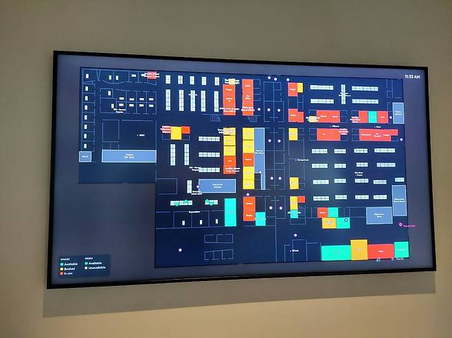 라이엇 게임즈 내부 미니맵(?). 단순한 배치 같아 보이지만 상당히 넓고 복잡하다.
