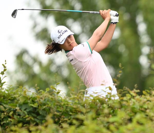 2023년 미국여자프로골프(LPGA) 투어 메이저 골프대회 아문디 에비앙 챔피언십에 출전한 고진영 프로가 2라운드에서 경기하는 모습이다. 사진제공=아문디 에비앙 챔피언십_Philippe Millereau