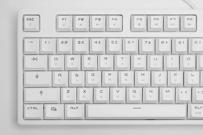 이중사출 키캡 중에는 O나 R처럼 막힌 모양 글자를 제대로 뚫지 못하는 경우도 있다