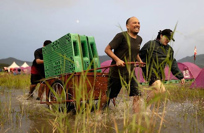 새만금 잼버리 현장. 잼버리 참가 벨기에 팀 인스타그램