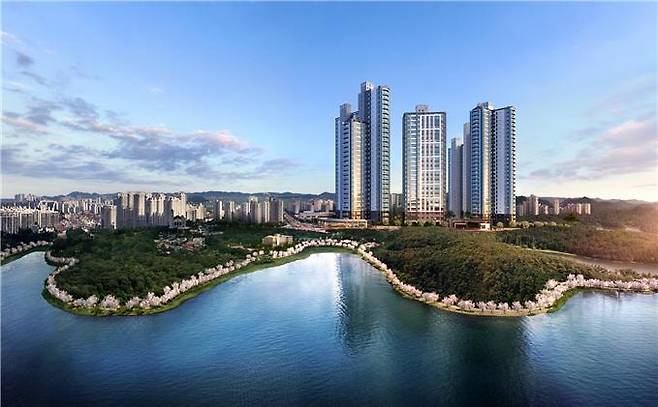 '군산 지곡 한라비발디 2차 은파레이크뷰' 투시도 /사진 제공=HL디앤아이한라