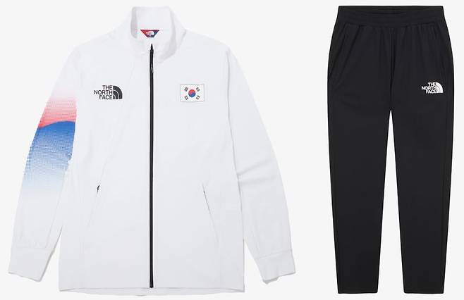 노스페이스 ‘팀코리아 시상복 재킷 및 팬츠’ 제품컷.