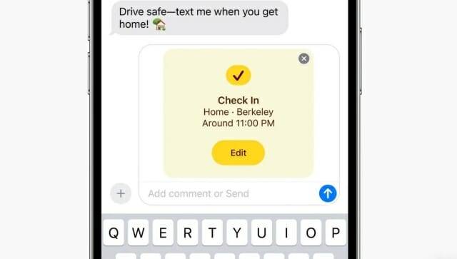 iOS17에 추가되는 체크인 기능 (사진=애플)