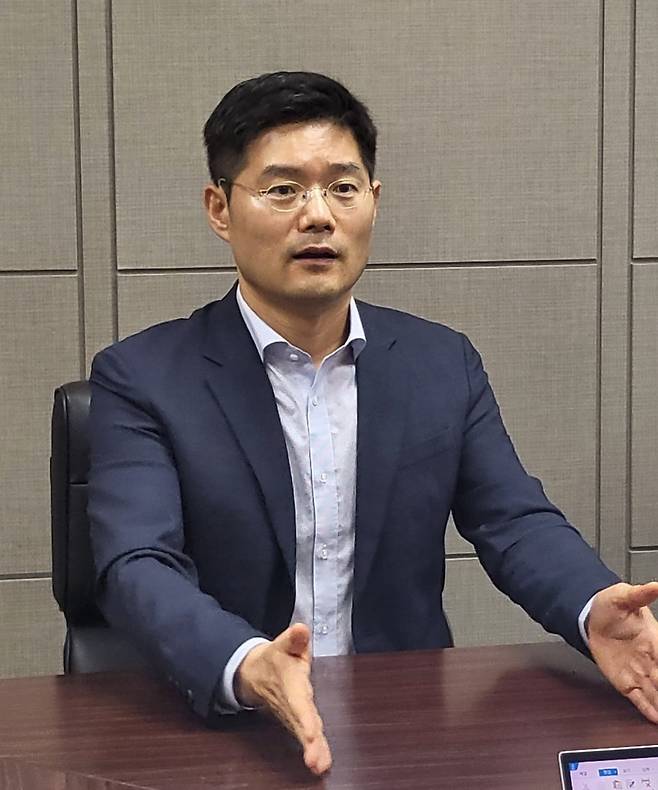 김남용 큐리옥스바이오시스템즈 대표가 한경닷컴과 인터뷰하고 있다. /사진=큐리옥스바이오시스템즈