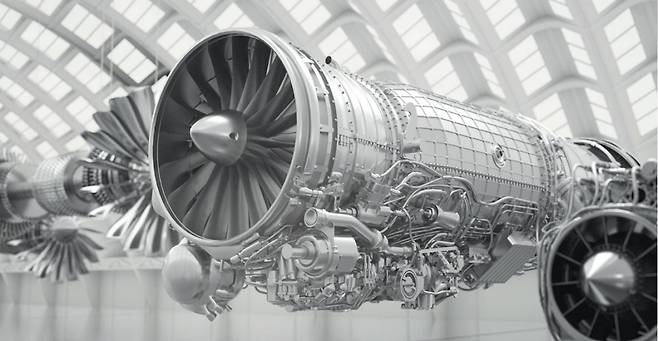 전투기와 민항기에 쓰이는 터보팬 엔진은 기계공학의 결정체라 할 수 있다. 한국엔 항공엔진 설계 기술은 없고, 대신 미국 엔진의 설계도면을 받아 라이선스 생산하고 있다.  한화에어로스페이스 홈페이지