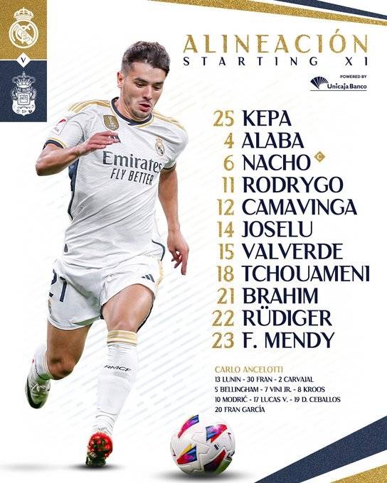 레알 마드리드 선발 명단. 레알 공식 SNS