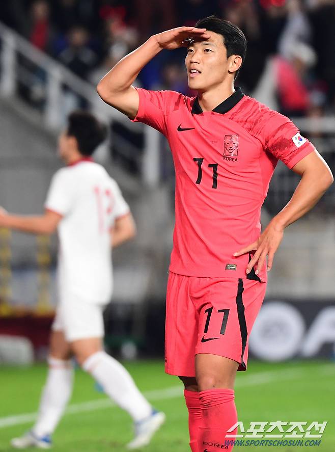 17일 수원월드컵경기장에서 열린 축구 국가대표팀과 베트남의 친선전, 황희찬이 두번째 골을 성공시키고 있다. 수원=최문영 기자deer@sportschosun.com /2023.10.17/