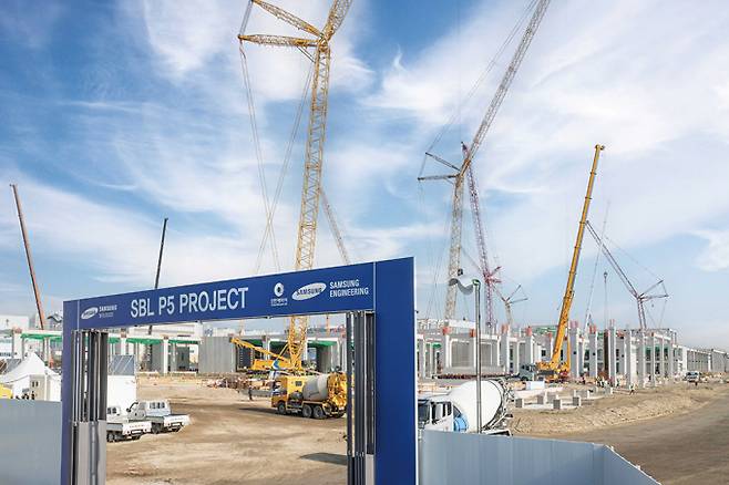 삼성바이오로직스 제5 공장 건설 현장 모습. /사진=삼성바이오로직스