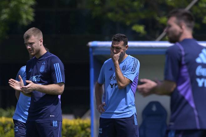 리오넬 스칼로니 감독 <저작권자(c) AFP연합뉴스, 무단 전재-재배포 금지>