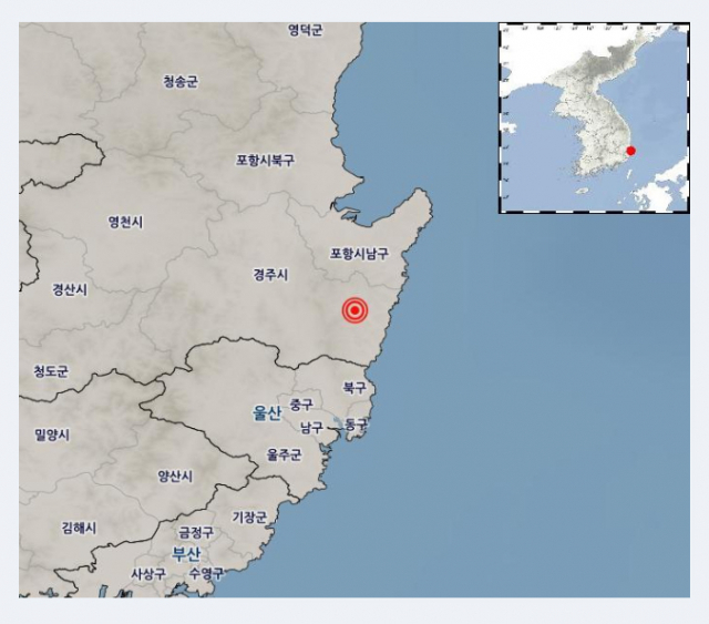 30일 오전 4시 55분 25초 경북 경주시 동남동쪽 19km 지역에서 규모 4.0의 지진이 발생했다. 기상청 홈페이지 캡처