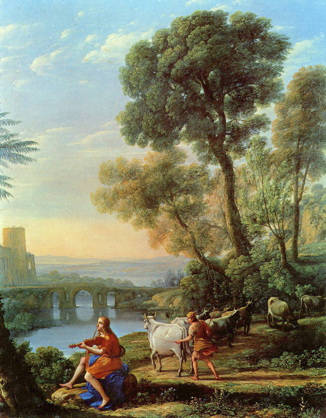 클로드 로랭, '아폴론의 소를 훔치는 헤르메스' (헤르메스도 어릴 적 소를 훔친 적이 있다. 기사 내용과는 무관)