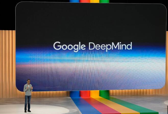 지난 5월 구글 딥마인드에 대해 연설했던 순다르 피차이 알파벳CEO. AP 뉴시스