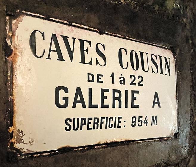 지하 셀러를 안내하는 표지판.