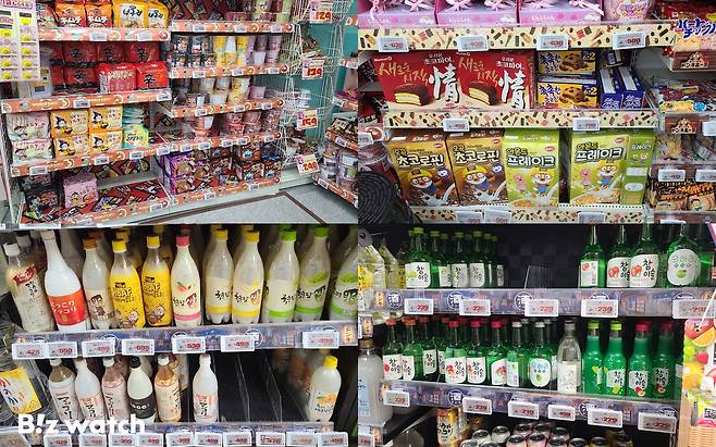 돈키호테 내 한국 라면·주류 코너 / 사진=김지우 기자 zuzu@